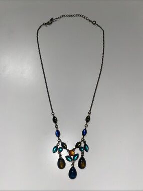 Multi-Color Teardrop Pendant Necklace - Women Jewelry